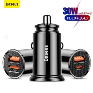 BASEUS ที่ชาร์จเร็ว30W, 3.0 USB คู่ชาร์จเร็วอะแดปเตอร์ชาร์จโทรศัพท์ในรถยนต์ชาร์จในรถยนต์ Type C PD สำหรับ4.0ชาร์จโทรศัพท์มือถือ - Product Image 2