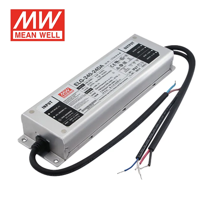 Meanwell ELG-240 مفتاح بمصباح ليد امدادات الطاقة 12v 24v 50V 40w 50W 75W 100W 150W 200W 240W 250w 300W إضاءة مقاومة للماء محرك قابل للتخفيت