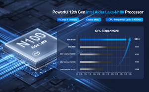 Intel N100 <strong>Quad</strong> <strong>Core</strong> <strong>Processor</strong> 4 LAN 6 USB Ports DDR5 2.5G LAN Fanless Mini PC <strong>Computer</strong> for Firewall Industrial IT - Product Image 2