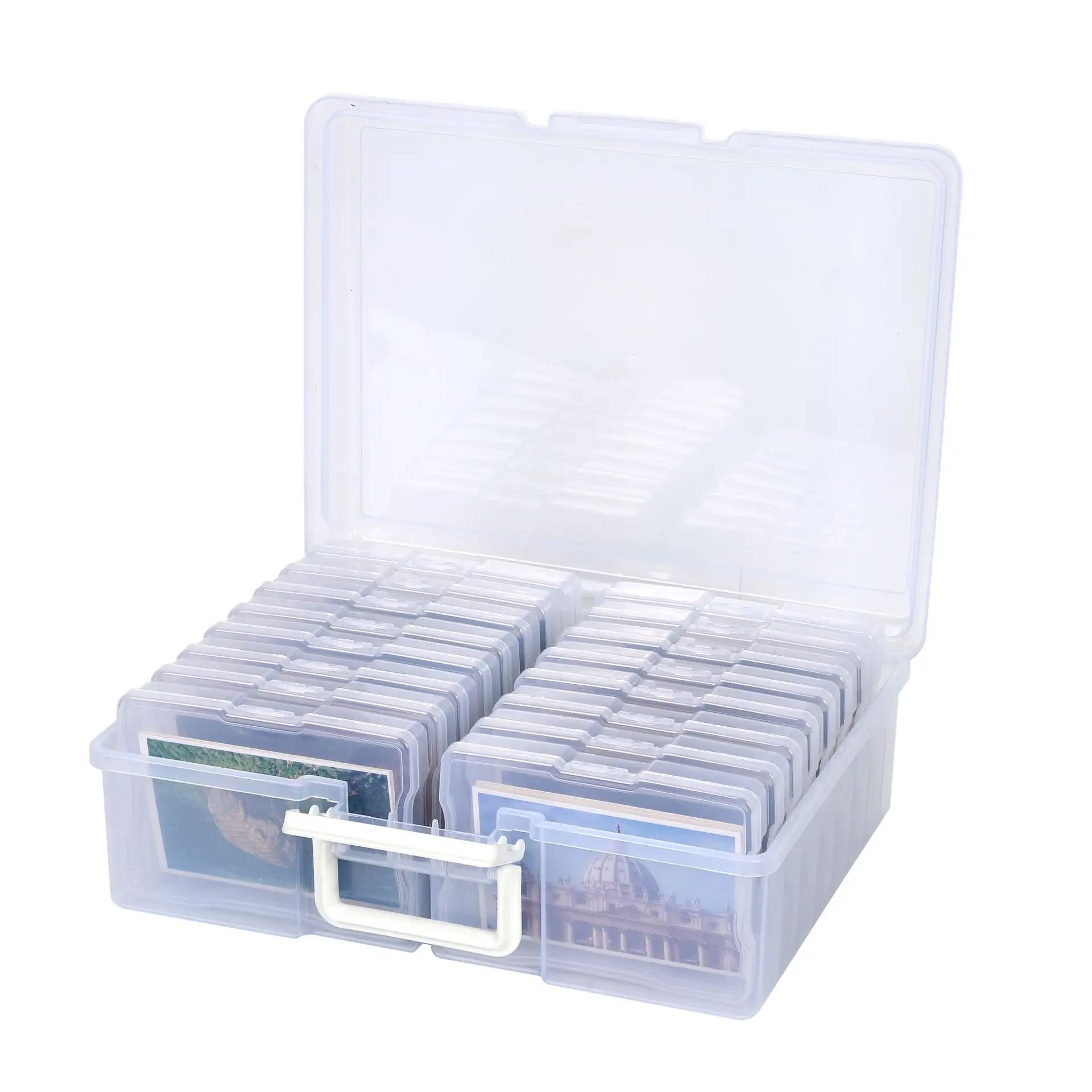 4 "x 6" fotoğraf çantaları konteyner 16 iç kılıfları plastik fotoğraf saklama kabı kutusu (çok renkli)