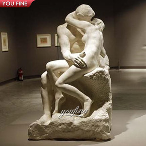 Коллекция YOUFINE: Декоративная скульптура «Поцелуй» Огюста Родина из классического белого мрамора, романтическая статуя пары - Product Image 4