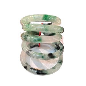 Yüksek kaliteli kadın çiçek Jadeite bilezik tipi B doğal yeşim moda bileklik kadınlar için 54 ~ 60mm hediye - Product Image 1