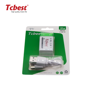 智能电池批发USB C型可充电9v电池带吸塑卡的锂离子电池 - Product Image 5