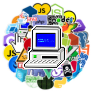 50Pcs Cartoon <strong>Programming</strong> <strong>Software</strong> Logo Graffiti Stickers for Laptop Table Wall Decor Vinyl Programmer Internet Sticker - Product Image 5