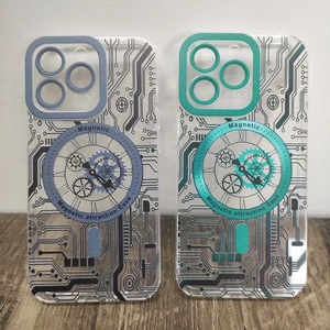 Manyetik telefon iphone için kılıf 14 vaka mekanik saat desen telefon kapak iphone 11 12 13 pro max - Product Image 5