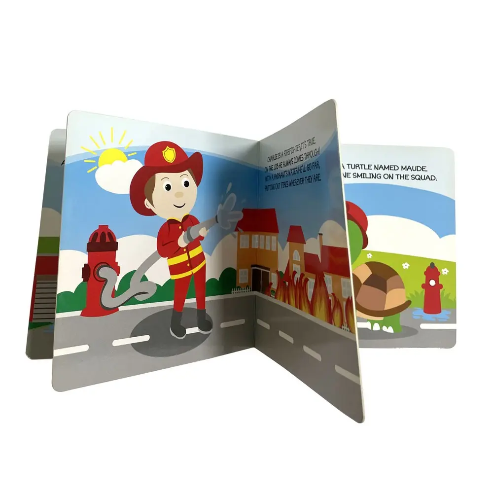 Impresión personalizada para niños, libro de cartón grueso con imagen, impresión en color, dibujo, ilustración para niños, tablero de papel, Impresión de libro de cuentos para niños