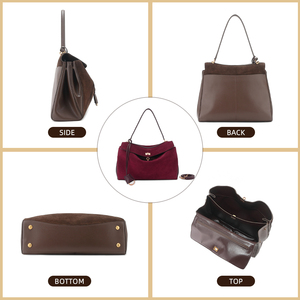 Túi đeo vai cỡ lớn bằng da nubuck thật dành cho nữ, kiểu dáng retro, túi đeo chéo, có in logo tùy chỉnh, túi xách nữ - Product Image 4