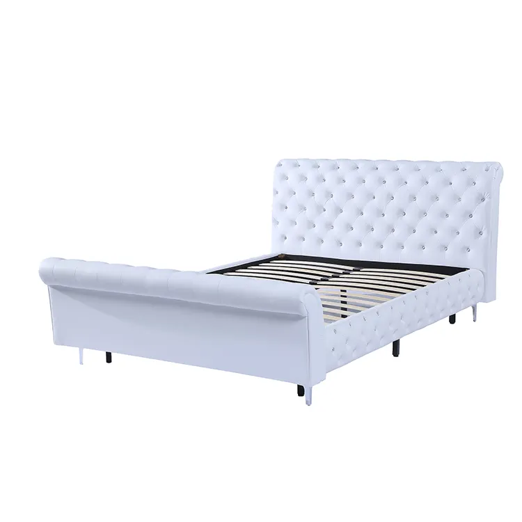 Lit matelassé en tissu moderne et simple, pour montage facile à installer, sur des matelas, vente d'usine, nouveau modèle