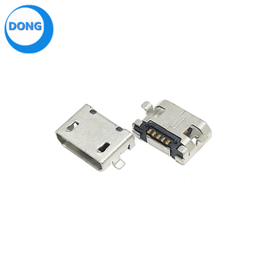 微型USB 5p下沉板SMT充电数据插座2针SMT板1.0毫米平口全铜母插座