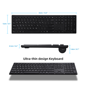 Teclado inalámbrico ultr delgado de tamaño completo, diseño elegante, silencioso, BT, con panel de aleación de aluminio duradero para ordenador, notebook y portátil - Product Image 5