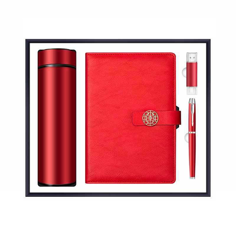 Rouge-(flacon + cahier + stylo + USB)
