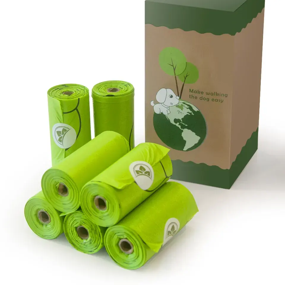 Compostable tùy chỉnh kích thước hộp đóng gói xử lý dùng một lần PLA tinh bột ngô phân hủy sinh học Dog Doggy Pet poop chất thải rác Túi