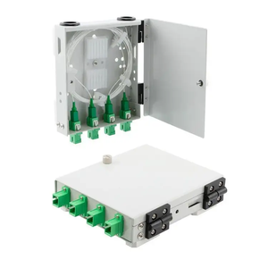 Mini caja de terminales de fibra óptica de metal de 4 puertos FTTH con conectores LC SC FC ST utilizados para aplicaciones de red FTTH - Product Image 3