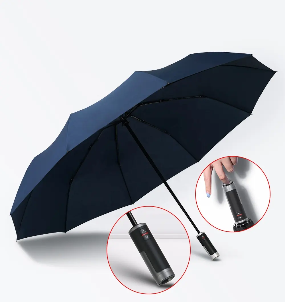 Design unico con il brevetto stampa del logo ombrello antivento automatico di grandi dimensioni 10 costole regali aziendali smart ombrello