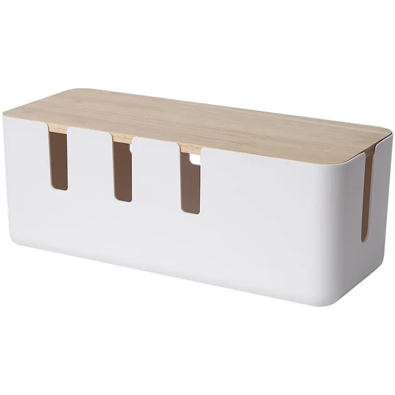 Caja de almacenamiento para enrutador, organizador de cable de alimentación recolectado de madera, estante de cable de alambre para sala de estar