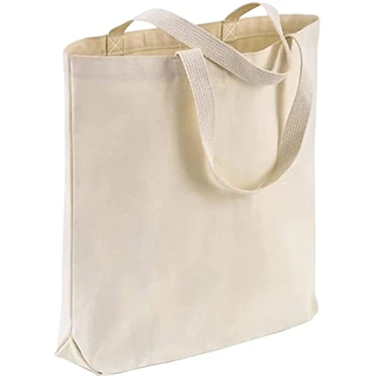 Bolsas de compras de comestibles naturales reutilizables, tejido en blanco, bolso de lona para manualidades