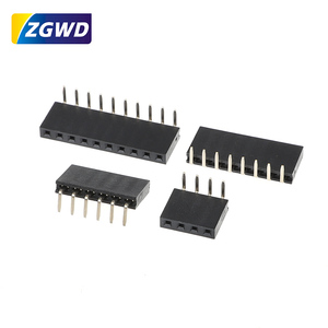 Single-Row <strong>2</strong>.54mm Pitch Horizontal Bent Plug <strong>Header</strong> Connector 1*<strong>2</strong>/8/15/20 Copper Gold-Plated <strong>Pin</strong> for PCB Application - Product Image 1