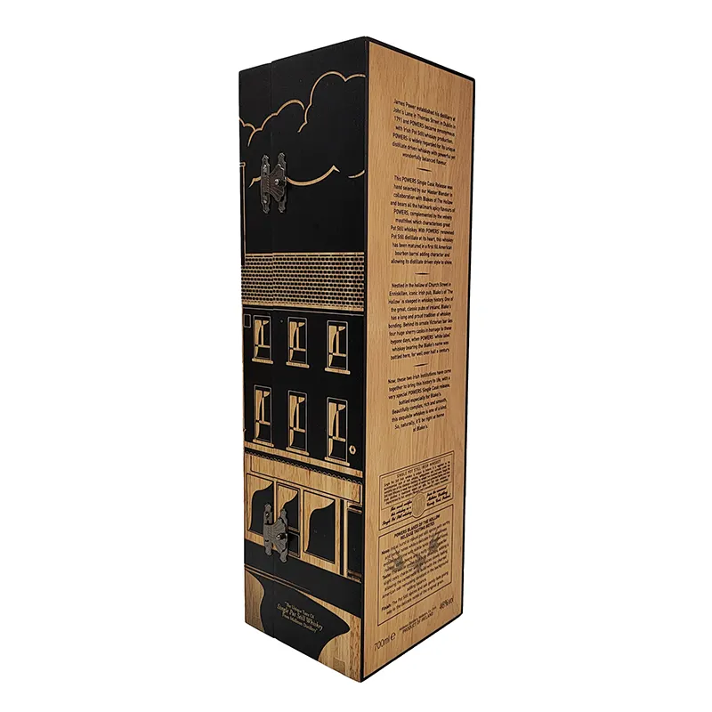 Caja de regalo de almacenamiento de vino de madera de goma grabada personalizada para fiesta de cumpleaños, aniversario, caja de vino de madera para embalaje de regalo de Perfume