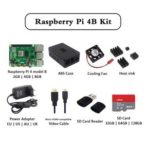 Raspberry Pi 4 Modelo B 2/4/8GB RAM + Funda + Ventilador + Disipador de calor + Adaptador de corriente + Tarjeta SD + Cable compatible con HDMI para Raspberry Pi 4B