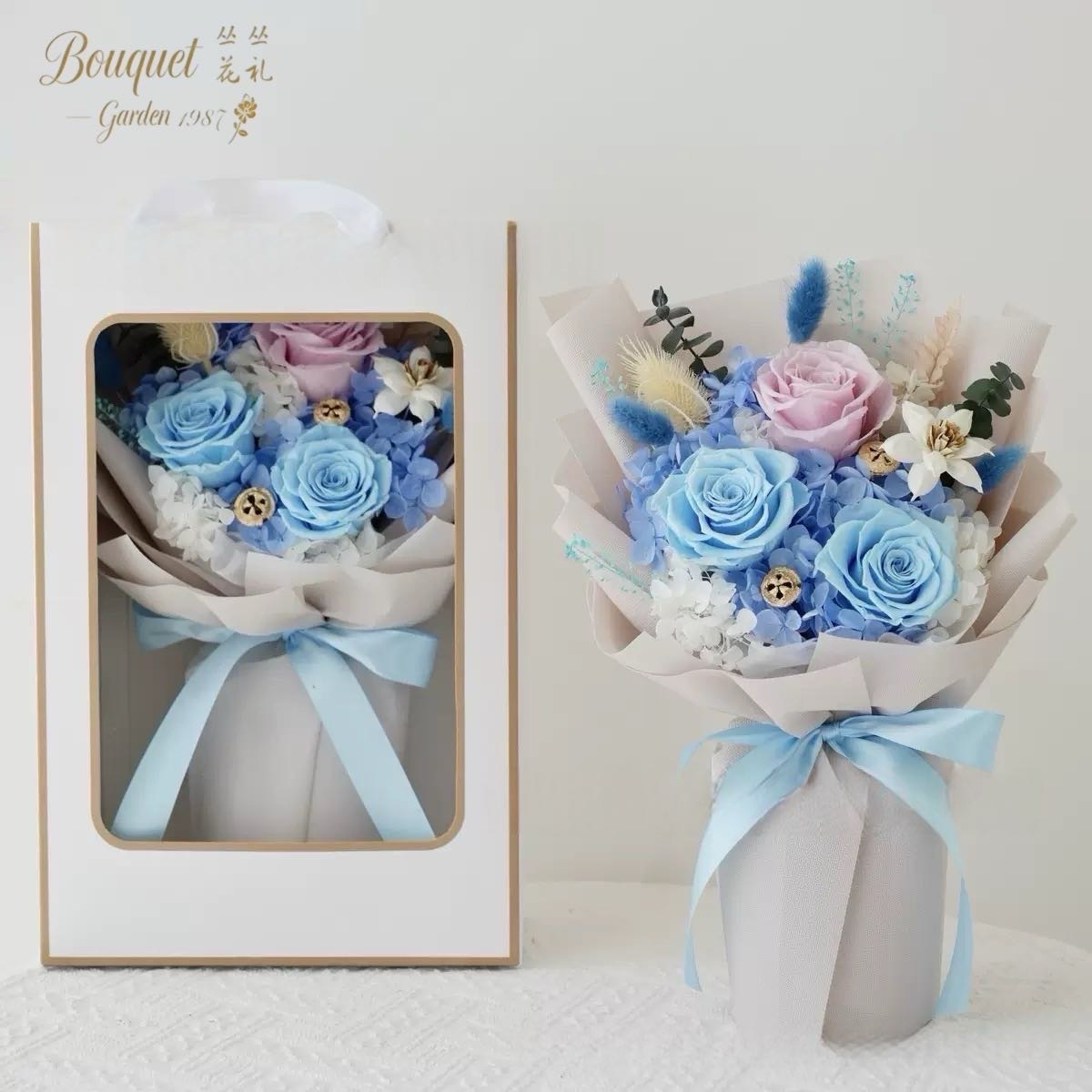 Boîte cadeau fenêtre pour 10 bouquets