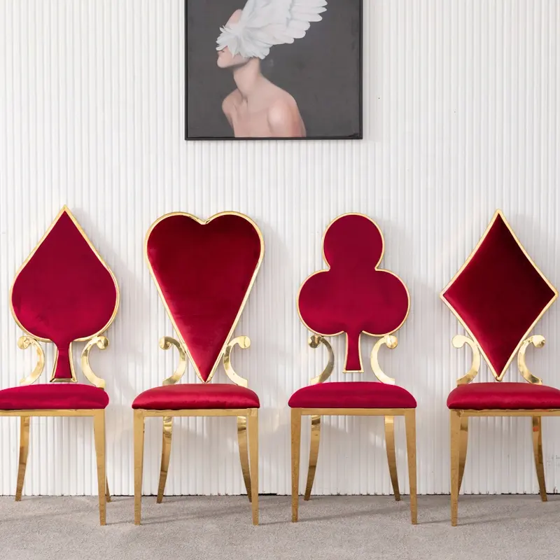 İskandinav yemek sandalyesi mutfak mobilyası özelleştirilmiş lüks paslanmaz yemek sandalyeleri otel restoran geri kişilik Poker sandalye
