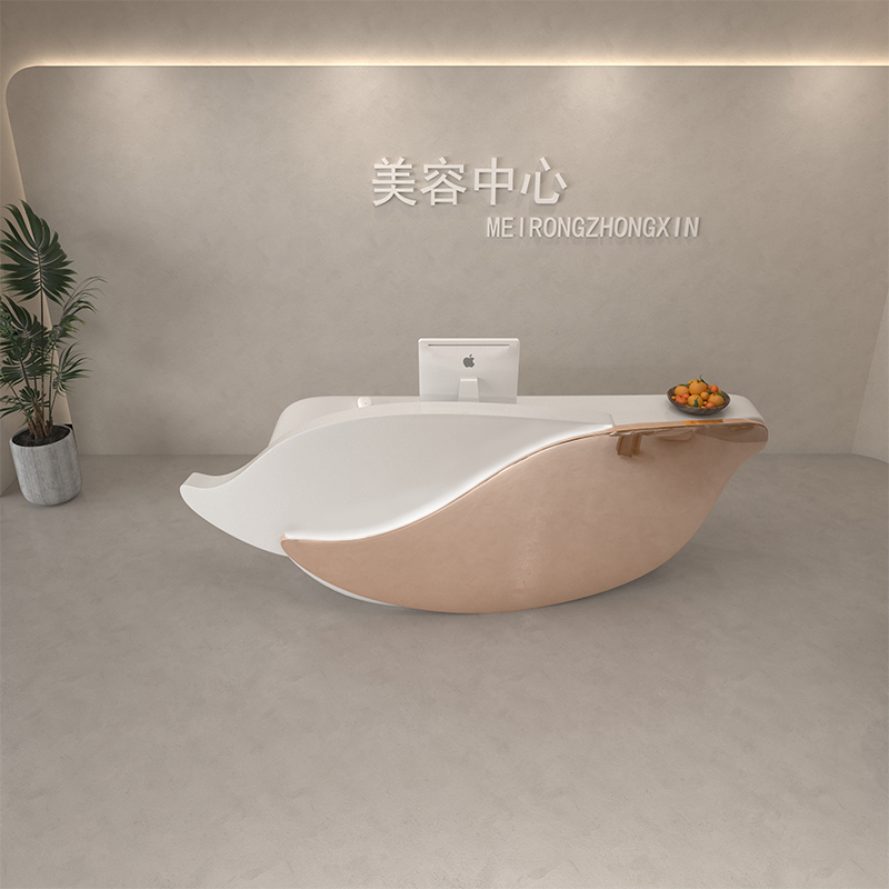 Peinture blanche + acier inoxydable or rose