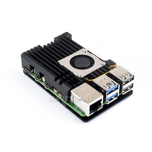 Carcasa de aleación de aluminio (H) para Raspberry Pi 5, con ventilador con control de temperatura - Product Image 1