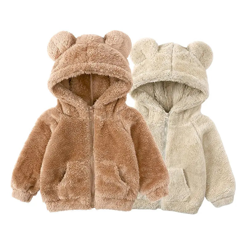 Hiver Dernier populaire Enfants Veste à capuche zippée à manches longues ins nouveau Design Toddler Baby Boy Girl Cute Animal Fleece Thick Coat