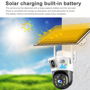 Fábrica 4G Tarjeta SIM Cámara de seguridad solar con sensor de movimiento Panel Batería Impermeable Exterior PTZ Cámara CCTV - Product Image 5