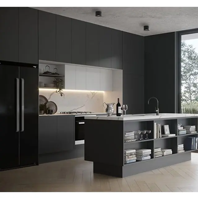 Diseño libre 3D/4D simple cocina americana moderna gabinetes de cocina