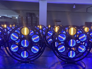 Retro 7 adet 60w Retro <span class=keywords><strong>LED</strong></span> stroboskop ışığı Blinder COB RGB ses disko sahne <span class=keywords><strong>LED</strong></span> stroboskop ışığı