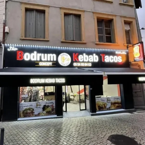 Iluminación Frontal 3D personalizada, letreros Led con logotipo y letras para restaurante, Pizza, Kebab, tienda
