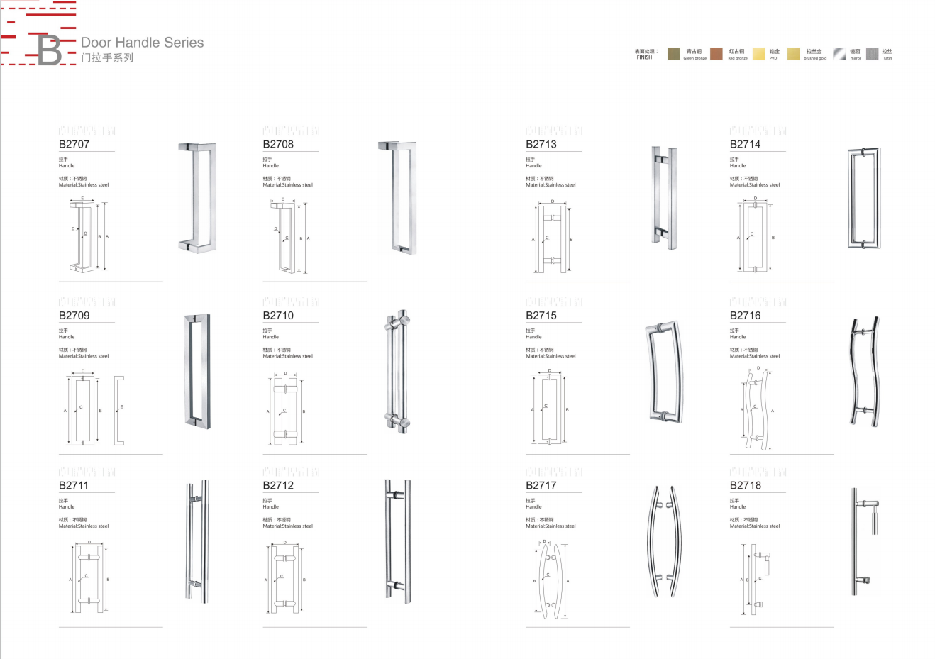 High Quality Manufacturer Stainless Steel S Type Glass Door Handle Antique Wooden Glass Door Handle