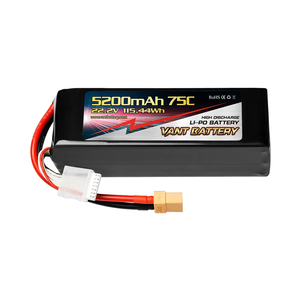 Vant RC LIPO BATTERY高放電率22.2V 5200mah 75C max 150c for Giant Scale F3C uav lipo