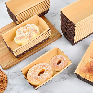 Kraft kağıt kare pişirme kek loaf pan oluklu geri dönüşümlü pasta dikdörtgen kağıt pişirme kalıpları