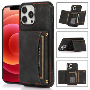 IPhone 15 için çok fonksiyonlu cüzdan anti-damla cüzdan PU deri TPU telefon kılıfı darbeye cüzdan tutucu Caver iPhone 15 için - Product Image 6