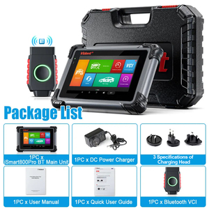 Vident ISmart800 Pro BT All System Herramienta de diagnóstico de coche Actualización en línea OBD2 Lector de código con 40 + Funciones de reinicio Programador clave