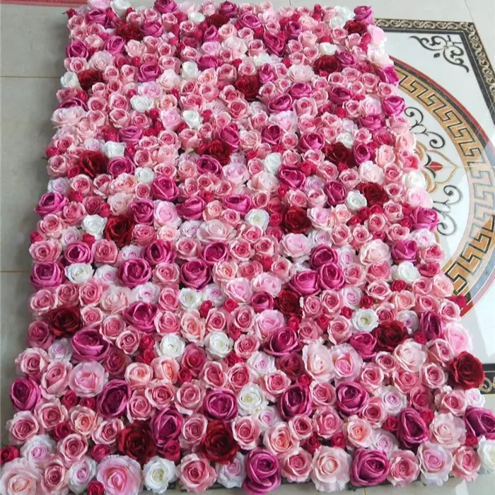F-1648 оптовая продажа свадебные 40*60 см фон розовая роза панели Омбре цветок стены для украшения событий