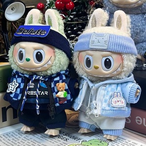 POPART LABUBU Mini moda oyuncak özel boyutlu oturma bebek giysi aksesuarları plastik peluş malzeme ile dekorasyon için - Product Image 2