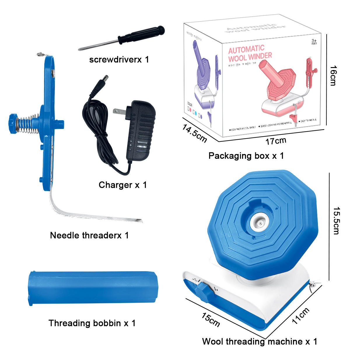 Nouveau bobinoir à fil bleu