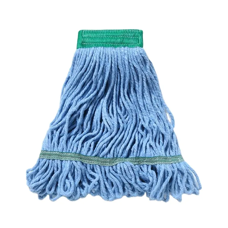 Pièces de rechange pour nettoyage du sol, de qualité supérieure, réutilisable, pour balai à franges humide, coton, tête magique, bleu