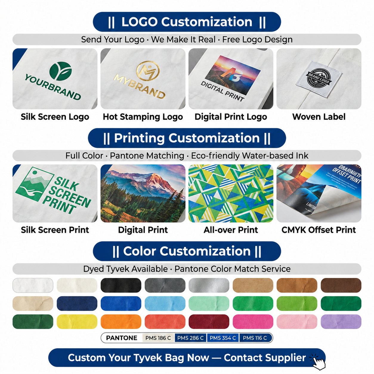 Custom Logo/Size/Colors