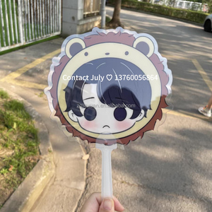 Yeni özel sevimli karikatür plastik temizle şeffaf el fan bts görüntü konser tezahürat Picket fan - Product Image 2