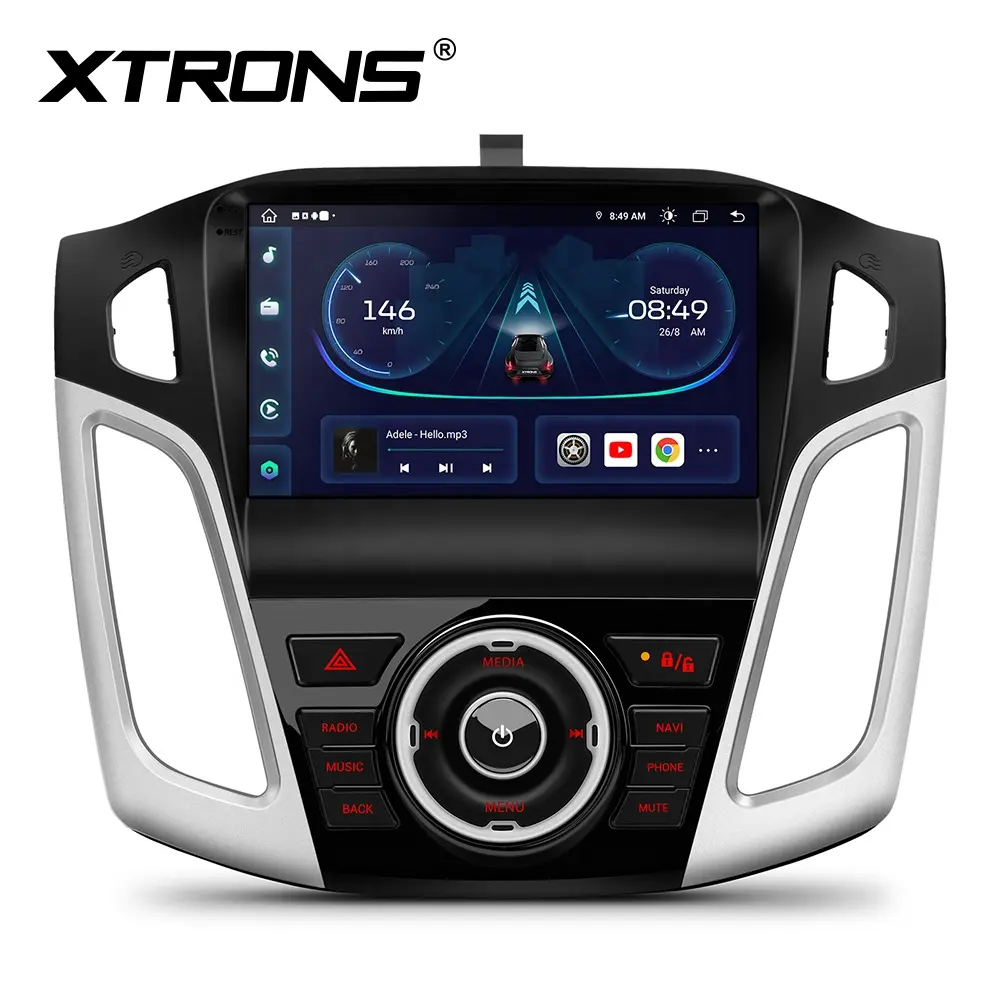 XTRONS 9 inch Car stereo Android 13 touch screen for Ford Focus 2012 - 2017 with Built-in Wireless CarPlay 4G LTE Autoradio
