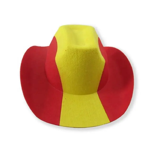 EK 2024 España sombrero de vaquero aficionados al fútbol gorra Stetson no tejida en el color de la bandera española