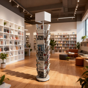 Tùy Chỉnh 360 Xoay Cuốn Sách Hiển Thị Kệ Sàn Dây Kim Loại Cuốn Sách Truyện Tranh Hiển Thị Giá Thiệp Chúc Mừng Hiển Thị Đứng Cuốn Sách Hiển Thị Đứng - Product Image 4