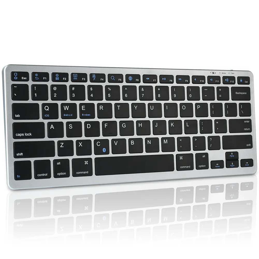 Teclado inalámbrico portátil para tableta, mini teclado plano óptico ultradelgado, recargable, BT
