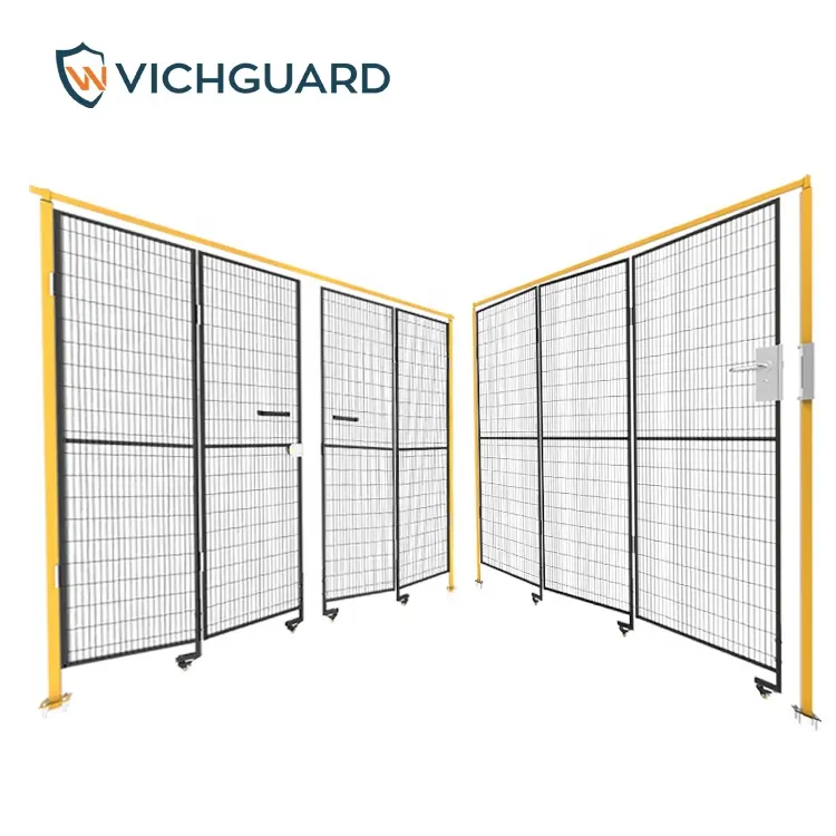 ロボット隔離のための単一のヒンジ付きドア/ゲートをフェンシングするVichnetワイヤーメッシュと倉庫警備安全
