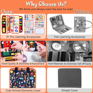 Hoge Kwaliteit Montessori Educatief Drukke Bord Speelgoed Kleurrijk Vilt Boek & Dinosaurus Gevormd Nieuw Speelgoed Voor Kinderen Populaire Kinderen Drukke Tas - Product Image 4