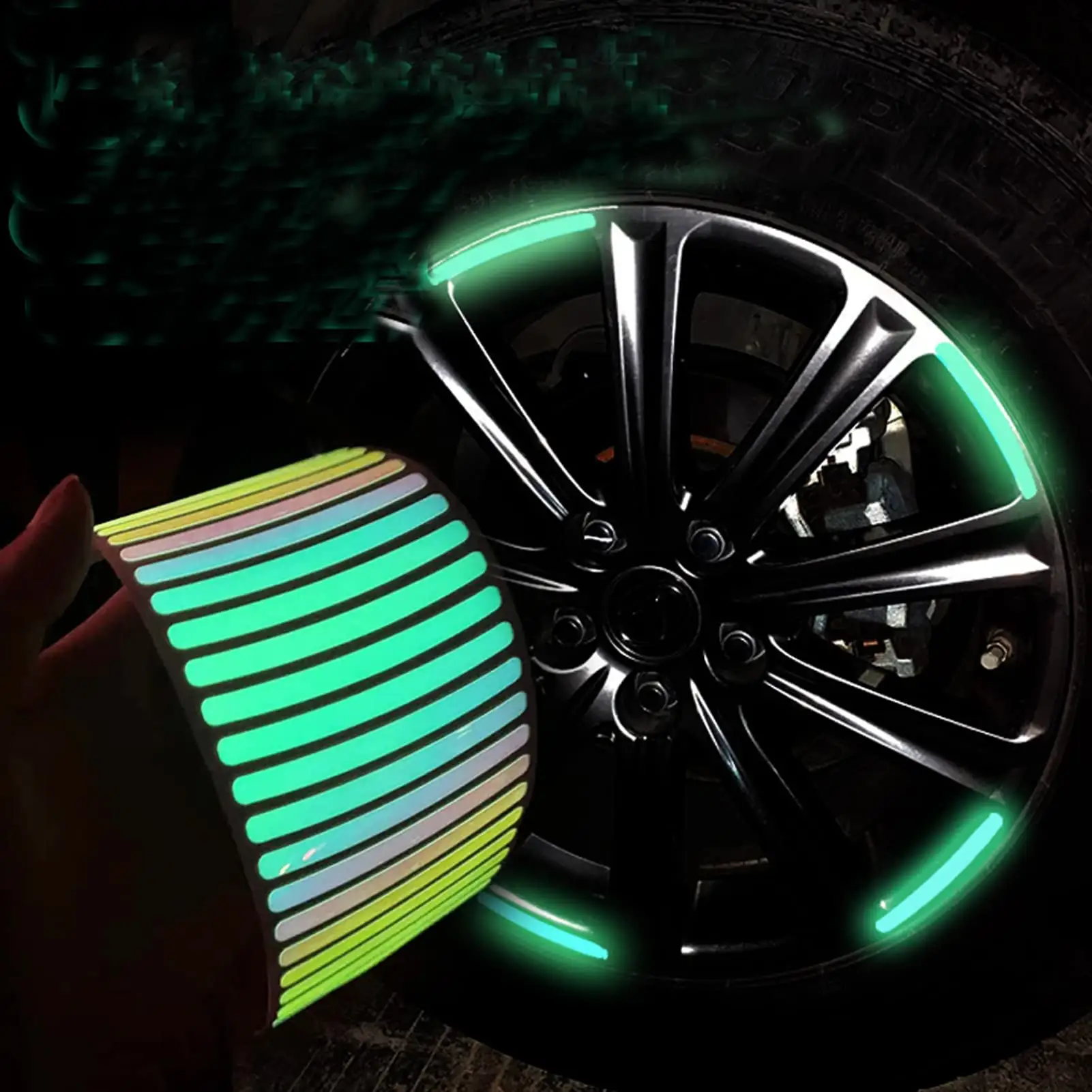 Auto mozzo 20 pezzi adesivi personalizzati creativi ruote elettriche per moto arcobaleno decorazione adesiva